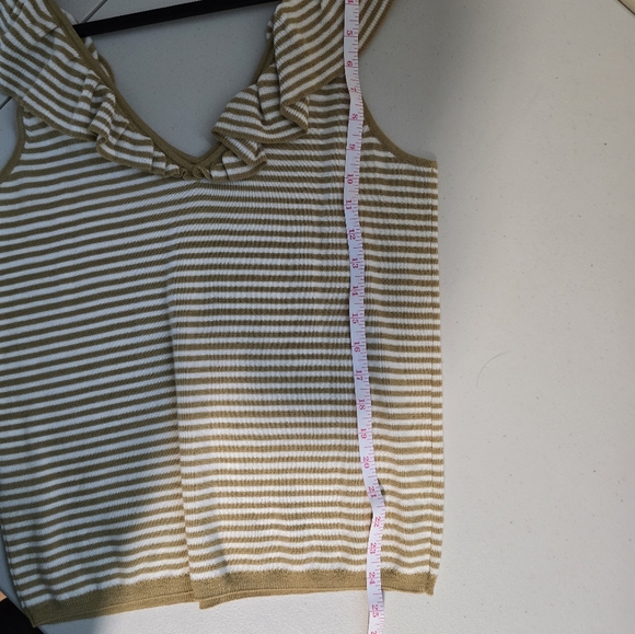 MADEWELL belhaven wool blend ruffle sweater tank in stripe - Picture 7 of 10